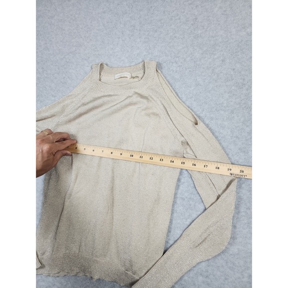 Ramy Brook Women's Metallic Gold Sparkly Cold Shoulder Long Sleeve Top Size‎ XS - Picture 7 of 11
